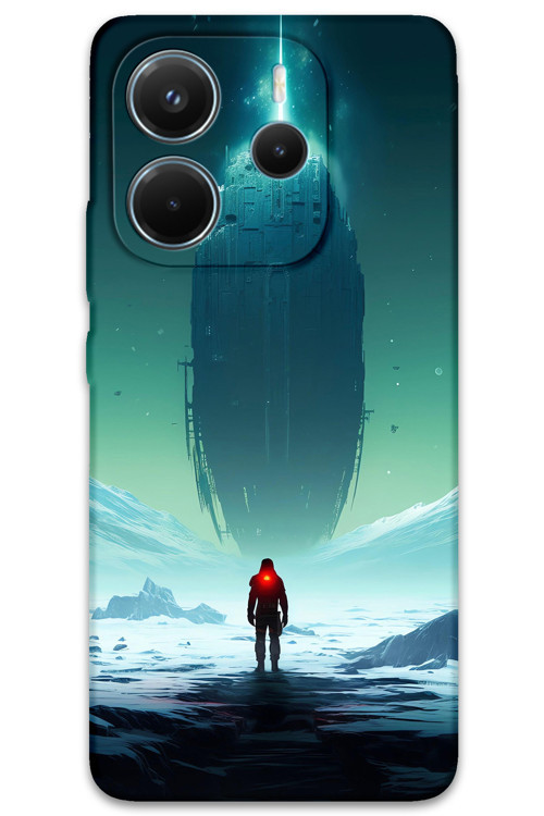 Xiaomi Redmi Note 14 5G Uyumlu Uzay Desenli Telefon Kılıfı + Ekran Koruyucu - 5864