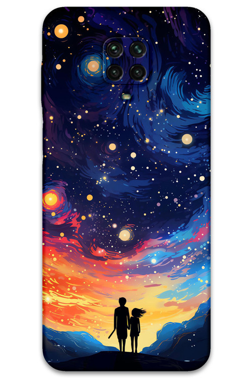 Xiaomi Redmi Note 9S Uyumlu Uzay Desenli Telefon Kılıfı + Ekran Koruyucu - 5863