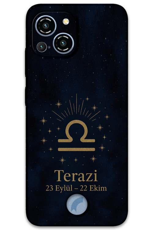 Reeder S23 Pro Max Uyumlu Terazi Burcu Desenli Telefon Kılıfı + Ekran Koruyucu - 5774