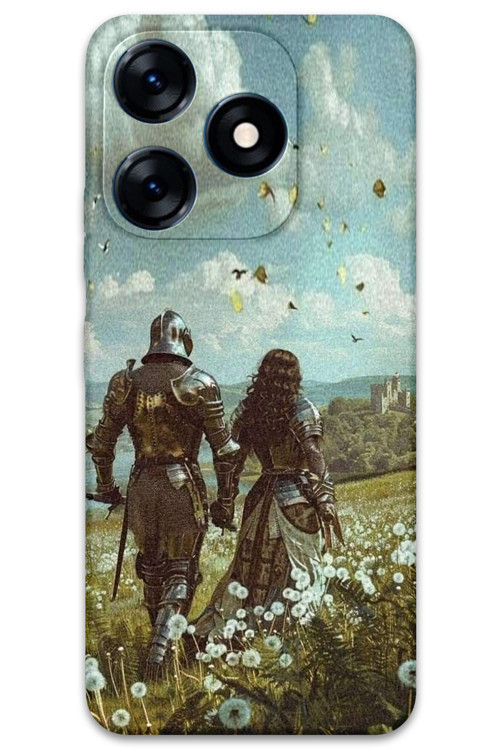Tecno Spark 10C Uyumlu Retro Desenli Telefon Kılıfı + Ekran Koruyucu - 5843