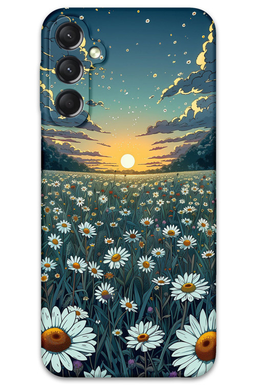 Galaxy M14 Uyumlu Çiçek Desenli Telefon Kılıfı + Ekran Koruyucu - 5792