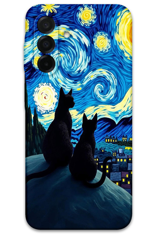 Galaxy A26 Uyumlu Kedi Desenli Telefon Kılıfı + Ekran Koruyucu - 5782