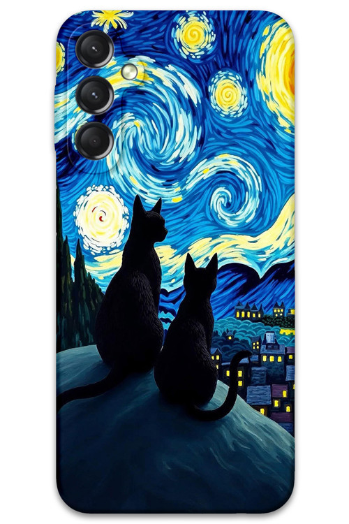 Galaxy A54 Uyumlu Kedi Desenli Telefon Kılıfı + Ekran Koruyucu - 5782