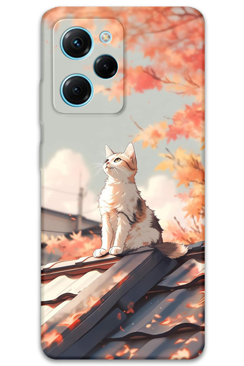 Poco X5 Pro Uyumlu Kedi Desenli Telefon Kılıfı + Ekran Koruyucu - 5784