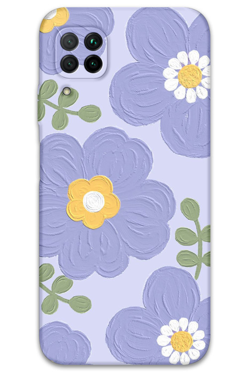 Huawei P40 Lite Uyumlu Çiçek Desenli Telefon Kılıfı + Ekran Koruyucu - 5799