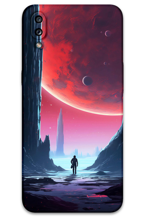 Galaxy A10S Uyumlu Uzay Desenli Telefon Kılıfı + Ekran Koruyucu - 5860