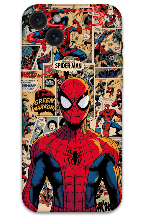 İphone 15 Plus Uyumlu Spiderman Desenli Telefon Kılıfı + Ekran Koruyucu - 5934