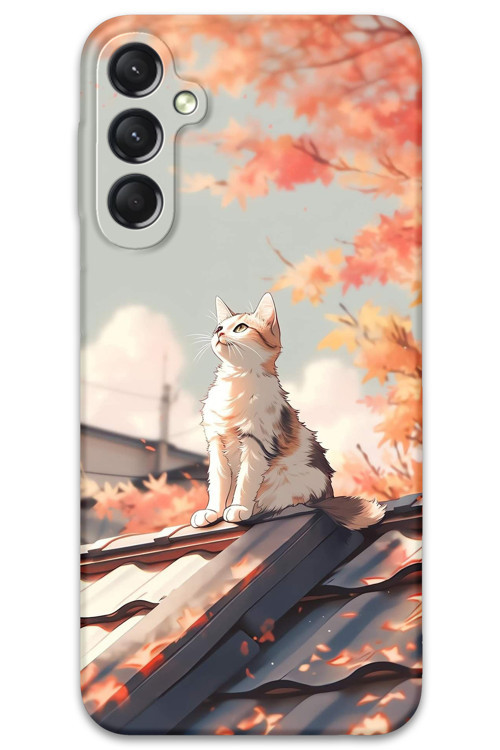 Galaxy A34 Uyumlu Kedi Desenli Telefon Kılıfı + Ekran Koruyucu - 5784