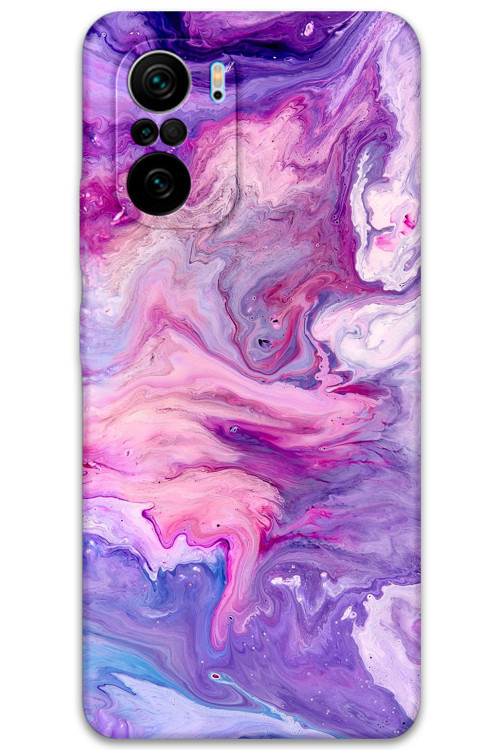 Poco F3 Uyumlu Mermer Desenli Telefon Kılıfı + Ekran Koruyucu - 5813