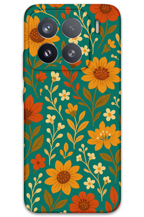Xiaomi Mi 15 Uyumlu Çiçek Desenli Telefon Kılıfı + Ekran Koruyucu - 5786