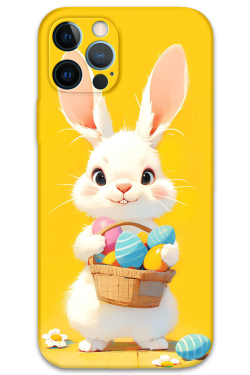 İphone 12 Pro Max Uyumlu Tavşan Desenli Telefon Kılıfı + Ekran Koruyucu - 5806