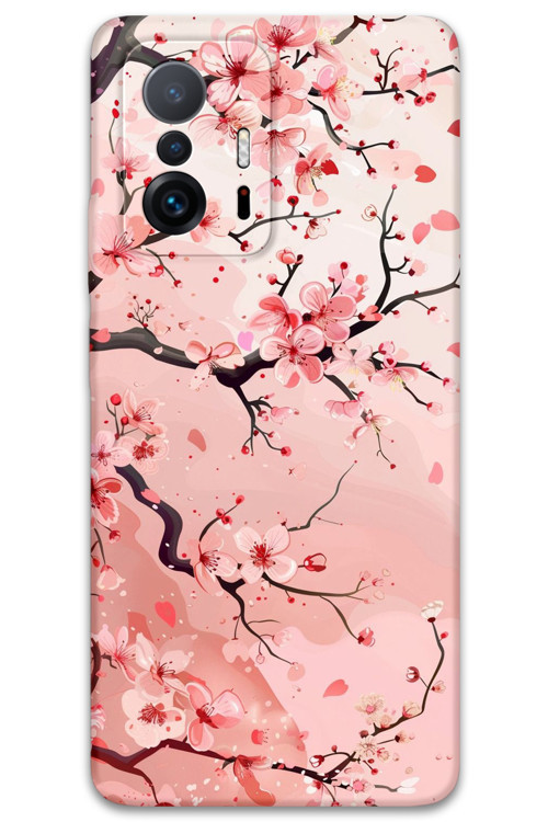 Mi 11T Uyumlu Çiçek Desenli Telefon Kılıfı + Ekran Koruyucu - 5805