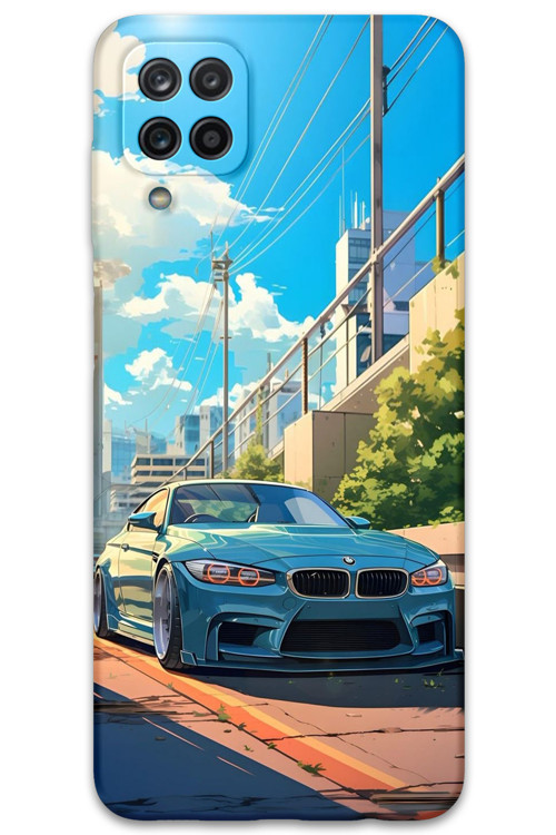 Galaxy M22 Uyumlu Araba Desenli Telefon Kılıfı + Ekran Koruyucu - 5760