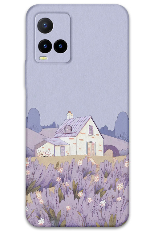 Vivo Y33S Uyumlu Çiçek Desenli Telefon Kılıfı + Ekran Koruyucu - 5800