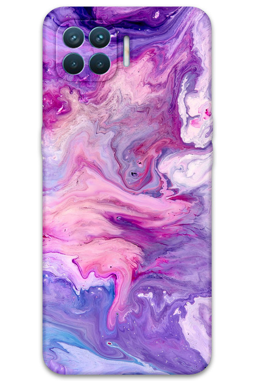 Oppo A73 Uyumlu Mermer Desenli Telefon Kılıfı + Ekran Koruyucu - 5813