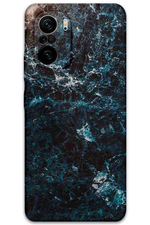 Poco F3 Uyumlu Mermer Desenli Telefon Kılıfı + Ekran Koruyucu - 5819