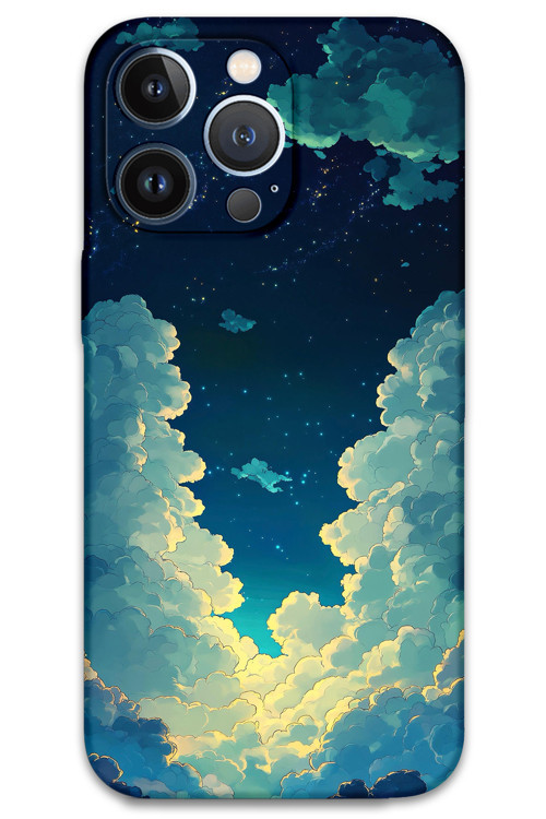 İphone 13 Pro Max Uyumlu Uzay Desenli Telefon Kılıfı + Ekran Koruyucu - 5868