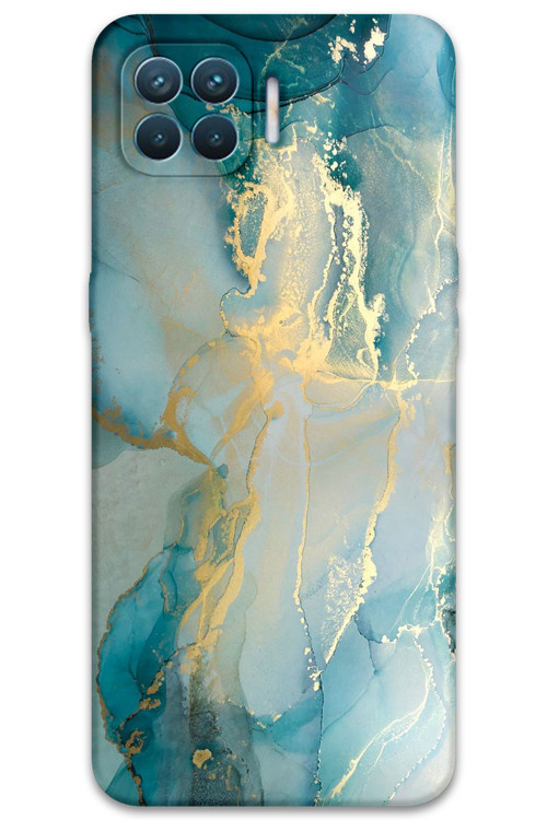 Oppo A73 Uyumlu Mermer Desenli Telefon Kılıfı + Ekran Koruyucu - 5814