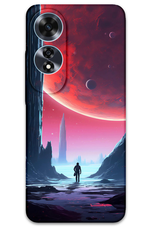 Oppo A60 Uyumlu Uzay Desenli Telefon Kılıfı + Ekran Koruyucu - 5860