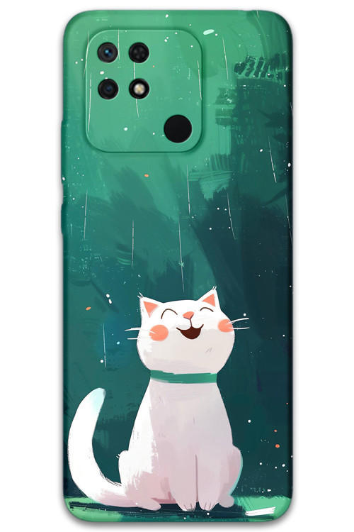 Poco C40 Uyumlu Kedi Desenli Telefon Kılıfı + Ekran Koruyucu - 5781