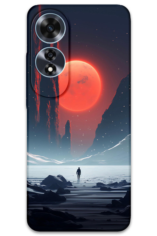 Oppo A60 Uyumlu Uzay Desenli Telefon Kılıfı + Ekran Koruyucu - 5861