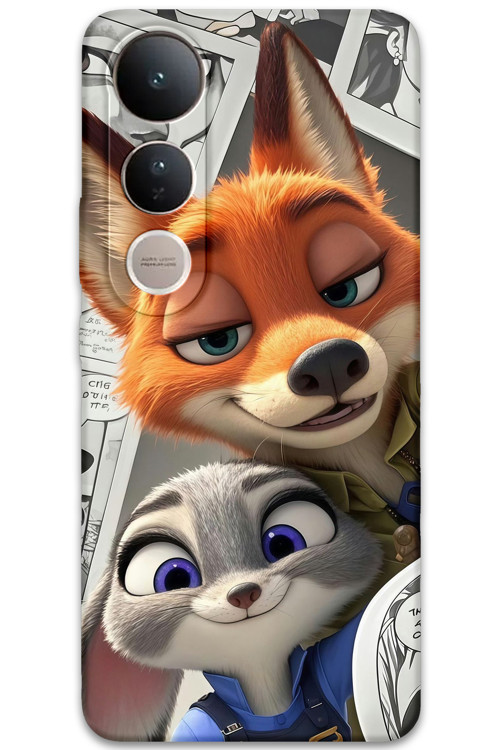 Vivo V50 Lite 4G Uyumlu Zootopia Desenli Telefon Kılıfı + Ekran Koruyucu - 5942