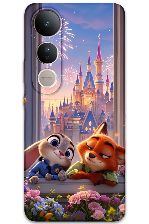 Vivo V50 Lite 4G Uyumlu Zootopia Desenli Telefon Kılıfı + Ekran Koruyucu - 5943