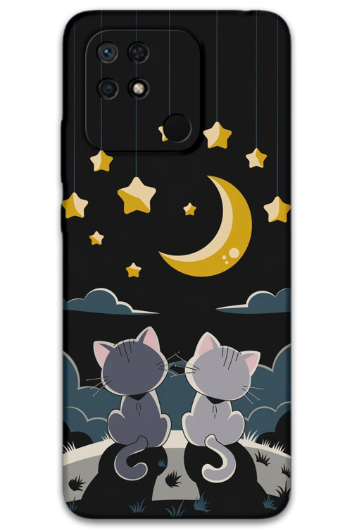 Poco C40 Uyumlu Kedi Desenli Telefon Kılıfı + Ekran Koruyucu - 5809