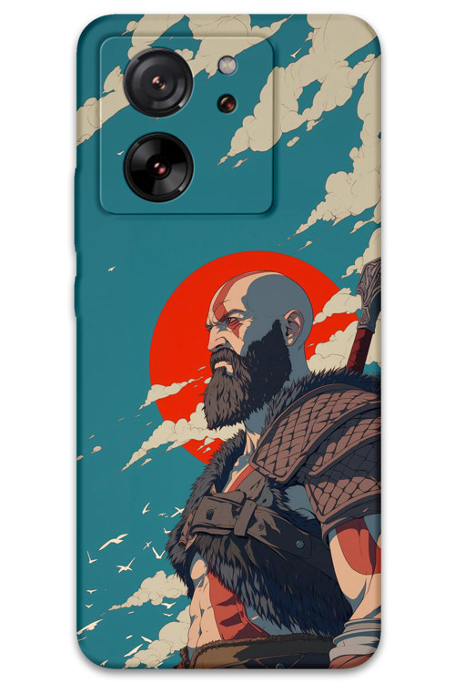 Xiaomi Mi 13T Uyumlu Kratos Desenli Telefon Kılıfı + Ekran Koruyucu - 5824