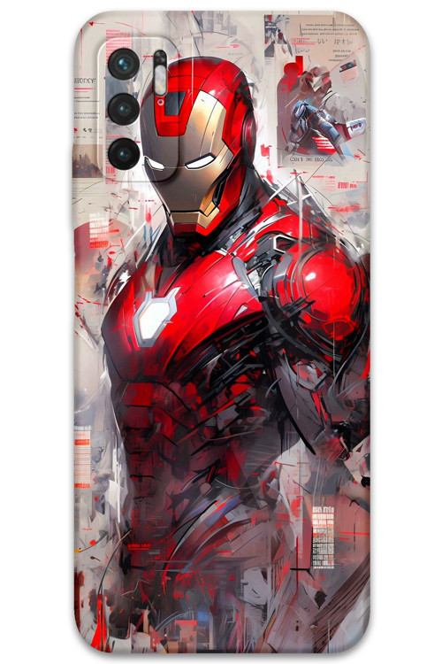 Xiaomi Redmi Note 10 5G Uyumlu İronman Desenli Telefon Kılıfı + Ekran Koruyucu - 5828