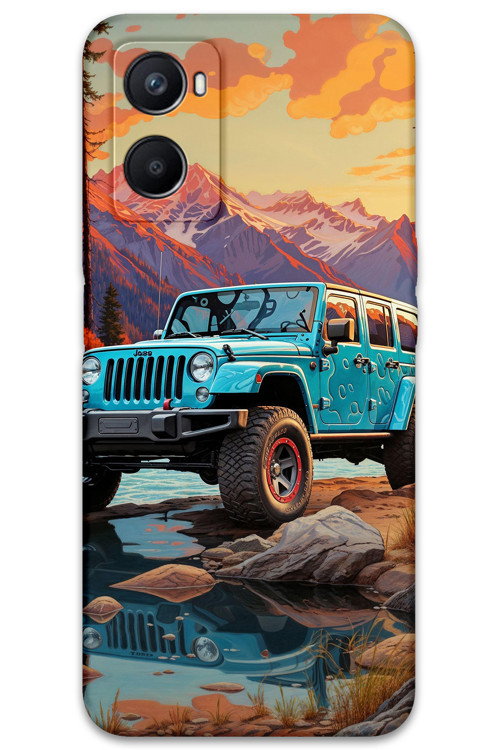 Oppo A96 Uyumlu Araba Desenli Telefon Kılıfı + Ekran Koruyucu - 5758
