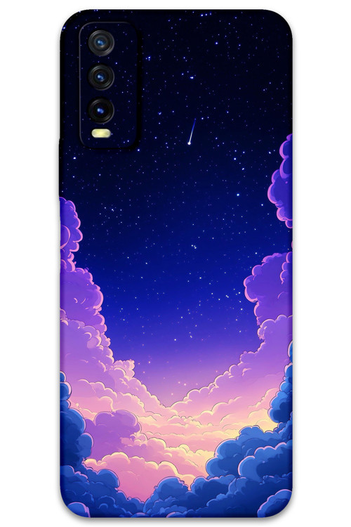 Vivo Y20S Uyumlu Uzay Desenli Telefon Kılıfı + Ekran Koruyucu - 5867