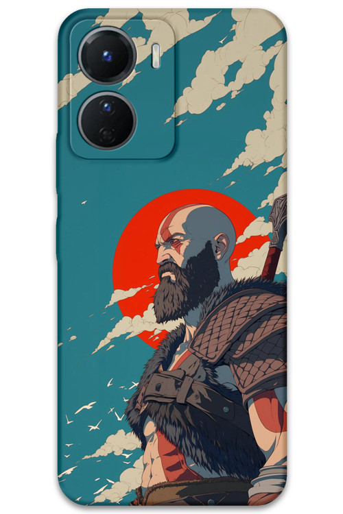 Vivo Y16 Uyumlu Kratos Desenli Telefon Kılıfı + Ekran Koruyucu - 5824