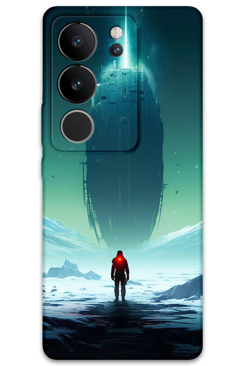 Vivo V29 Uyumlu Uzay Desenli Telefon Kılıfı + Ekran Koruyucu - 5864