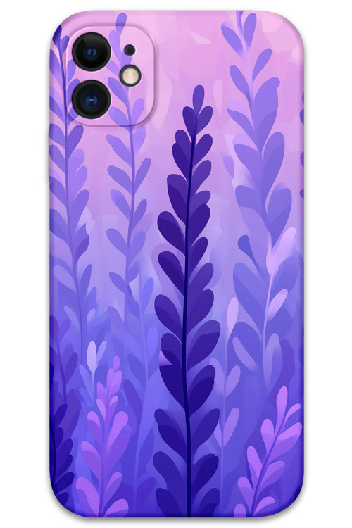 İphone 11 Uyumlu Çiçek Desenli Telefon Kılıfı + Ekran Koruyucu - 5798