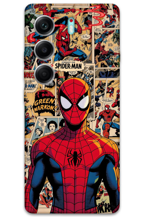 Tecno Camon 40 Pro 5G Uyumlu Spiderman Desenli Telefon Kılıfı + Ekran Koruyucu - 5934