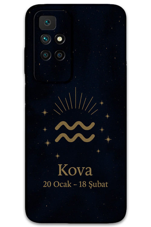 Xiaomi Redmi 10 Uyumlu Kova Burcu Desenli Telefon Kılıfı + Ekran Koruyucu - 5778