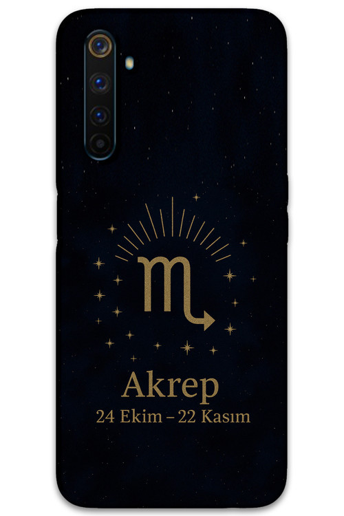 Realme 6 Pro Uyumlu Akrep Burcu Desenli Telefon Kılıfı + Ekran Koruyucu - 5775