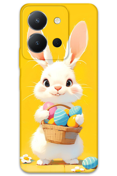 Vivo Y36 Uyumlu Tavşan Desenli Telefon Kılıfı + Ekran Koruyucu - 5806