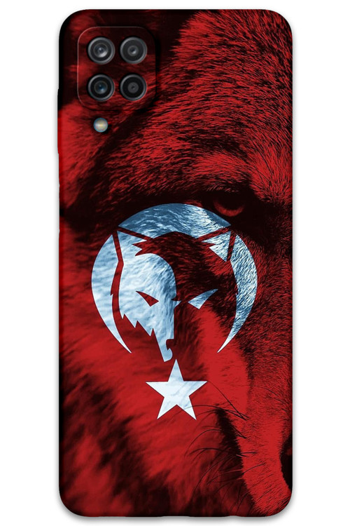 Galaxy A22 Uyumlu Türk Bayrağı Desenli Telefon Kılıfı + Ekran Koruyucu - 5856