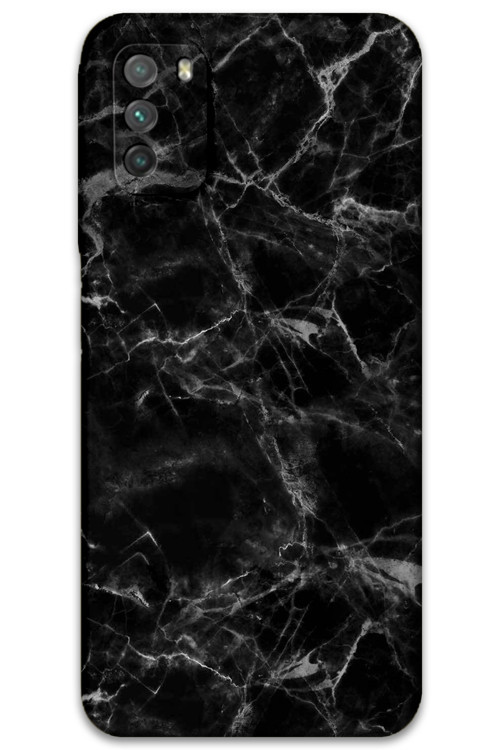 Poco M3 Uyumlu Mermer Desenli Telefon Kılıfı + Ekran Koruyucu - 5815