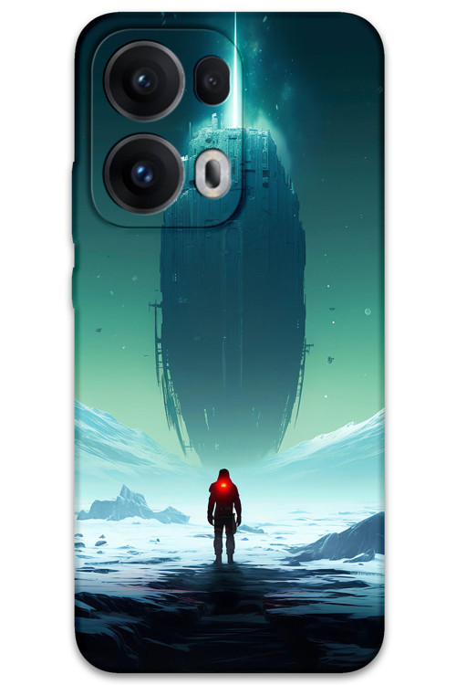 Oppo Reno 13 Pro 5G Uyumlu Uzay Desenli Telefon Kılıfı + Ekran Koruyucu - 5864