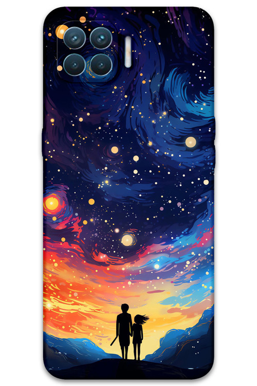 Oppo A73 Uyumlu Uzay Desenli Telefon Kılıfı + Ekran Koruyucu - 5863