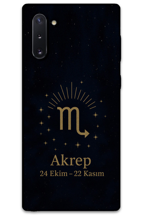 Galaxy Note 10 Uyumlu Akrep Burcu Desenli Telefon Kılıfı + Ekran Koruyucu - 5775