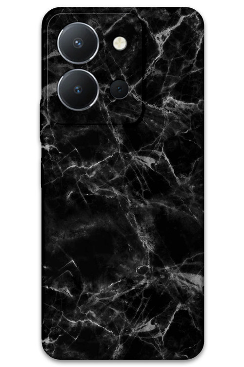 Vivo Y36 Uyumlu Mermer Desenli Telefon Kılıfı + Ekran Koruyucu - 5815