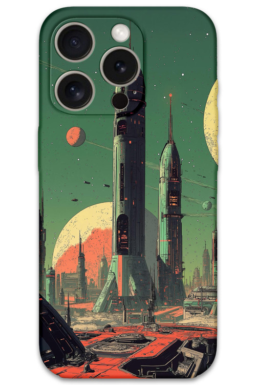 İphone 15 Pro Max Uyumlu Uzay Desenli Telefon Kılıfı + Ekran Koruyucu - 5870