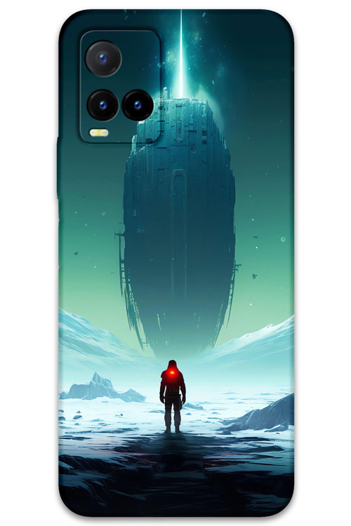Vivo Y21S Uyumlu Uzay Desenli Telefon Kılıfı + Ekran Koruyucu - 5864