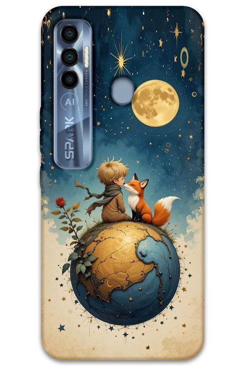 Tecno Spark 7 Pro Uyumlu Çizgi Film Desenli Telefon Kılıfı + Ekran Koruyucu - 5823