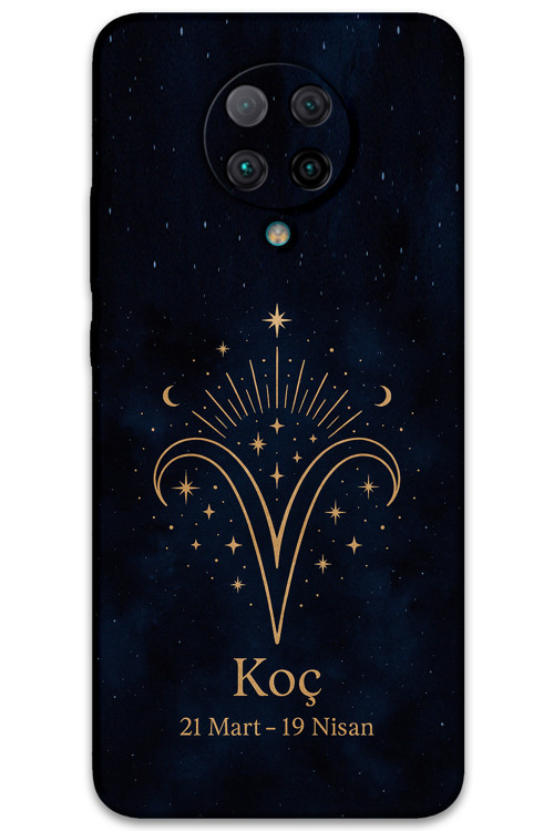 Poco F2 Pro Uyumlu Koç Burcu Desenli Telefon Kılıfı + Ekran Koruyucu - 5768