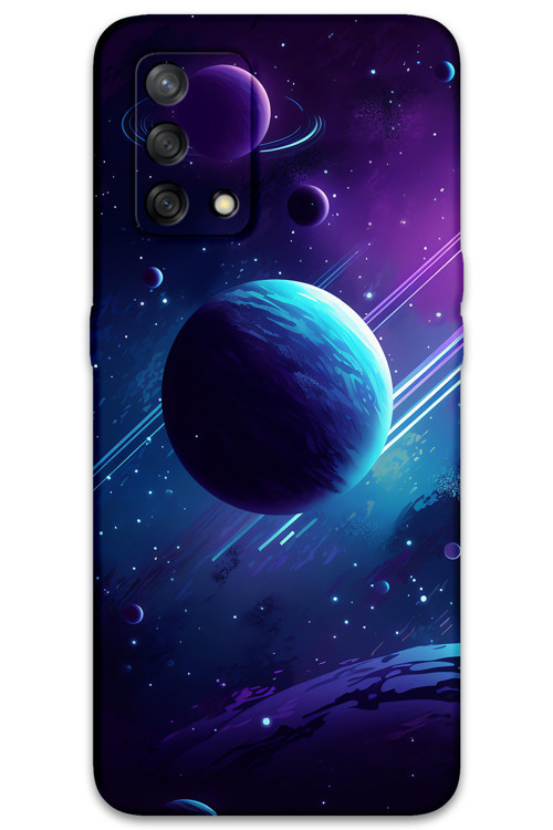 Oppo A74 Uyumlu Uzay Desenli Telefon Kılıfı + Ekran Koruyucu - 5866